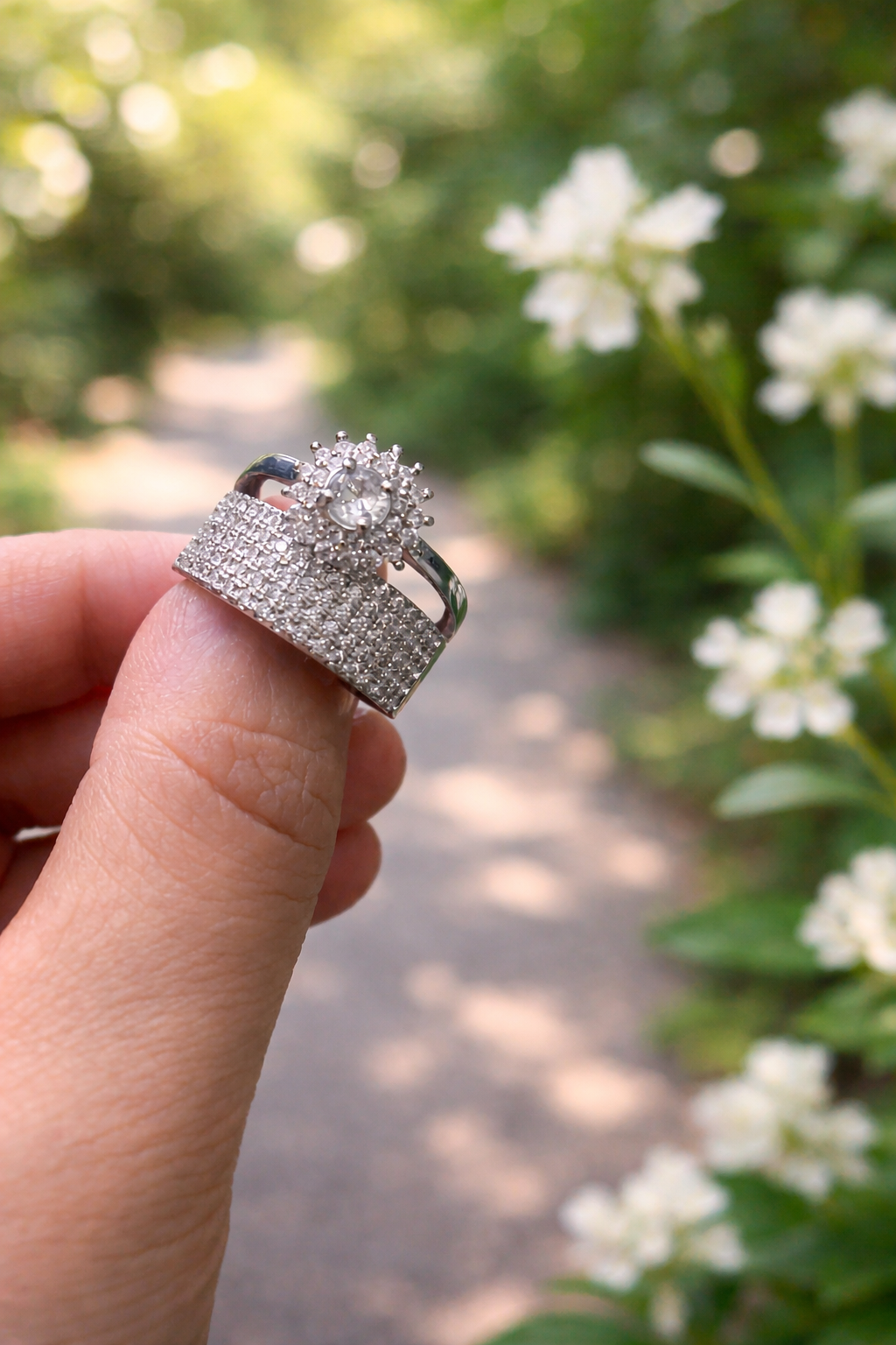 🤍 Xuping flower white rings🤍